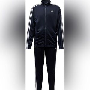 Adidas Black Track Jacket 3 Stripes Size large